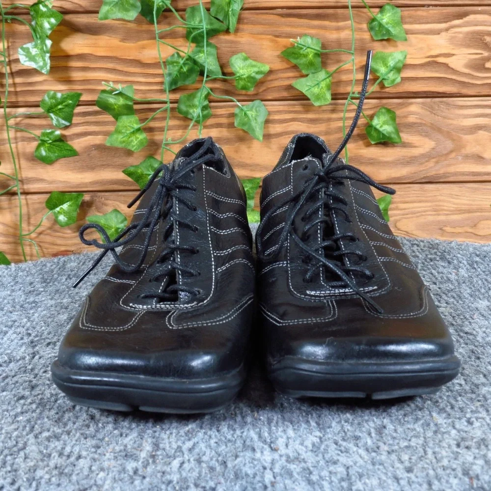 Nine West Faina Womens Oxford Shoes Size 6 Walking Comfort Black Leather